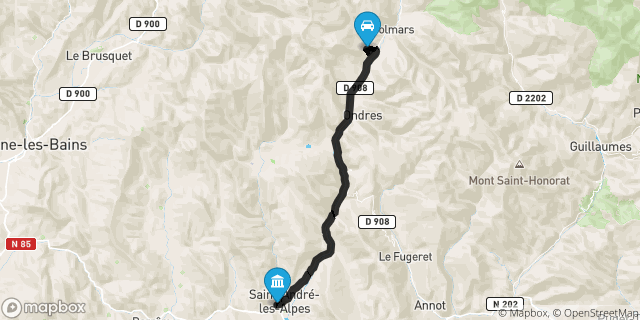 Itinéraire vers Saint-André-les-Alpes