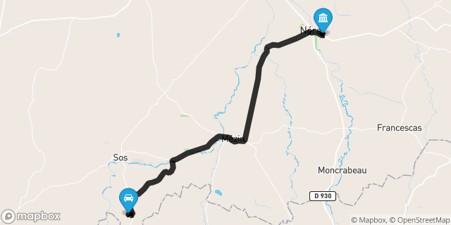Itinéraire vers Nérac