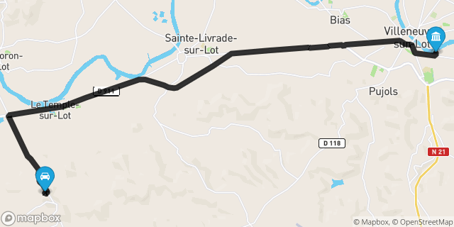 Itinéraire vers Villeneuve-sur-Lot