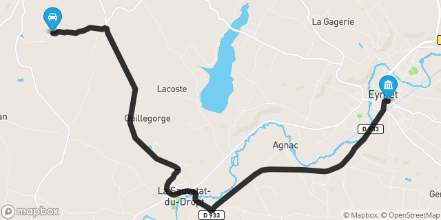Itinéraire vers Eymet