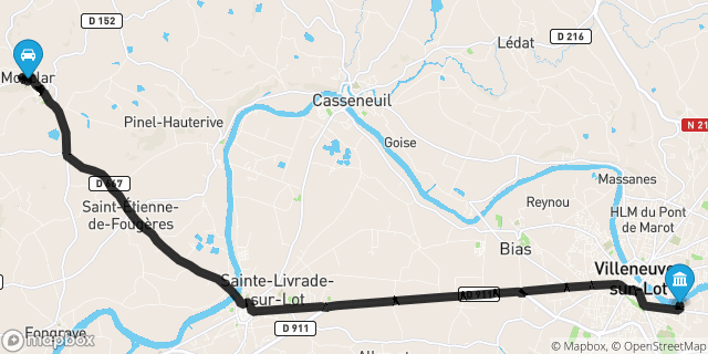 Itinéraire vers Villeneuve-sur-Lot