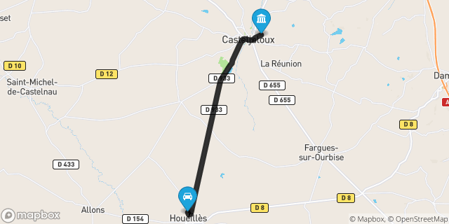Itinéraire vers Casteljaloux
