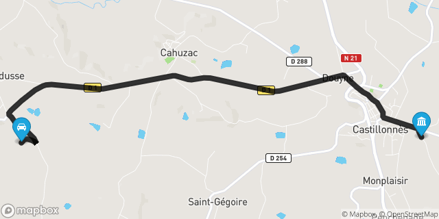 Itinéraire vers Castillonnès