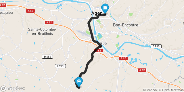 Itinéraire vers Agen