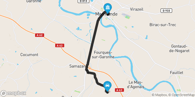 Itinéraire vers Marmande