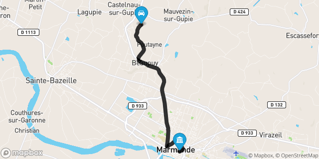 Itinéraire vers Marmande