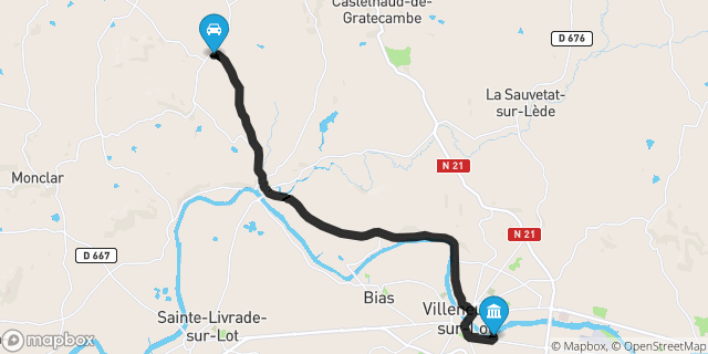Itinéraire vers Villeneuve-sur-Lot