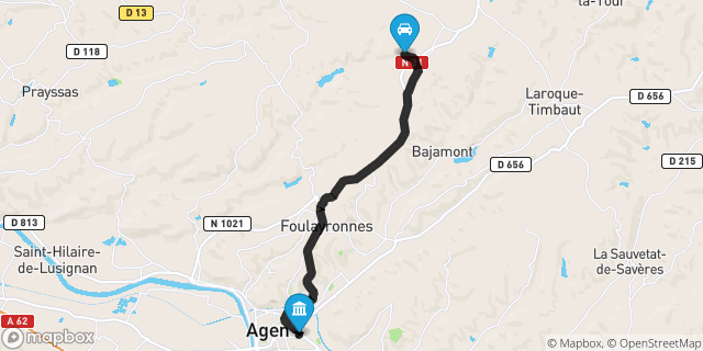 Itinéraire vers Agen