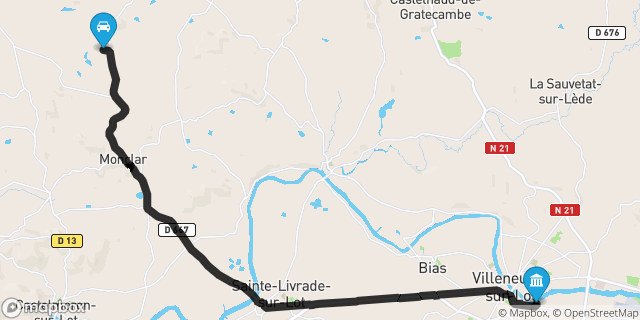 Itinéraire vers Villeneuve-sur-Lot