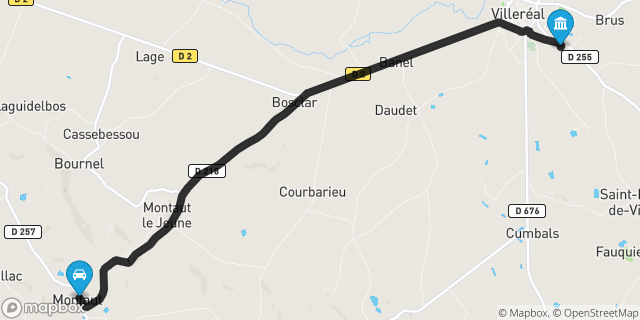 Itinéraire vers Villeréal