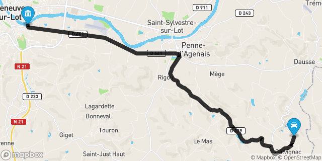 Itinéraire vers Villeneuve-sur-Lot