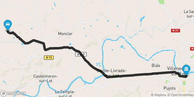 Itinéraire vers Villeneuve-sur-Lot