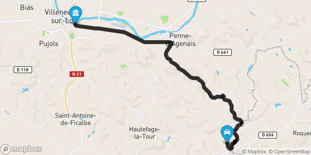 Itinéraire vers Villeneuve-sur-Lot