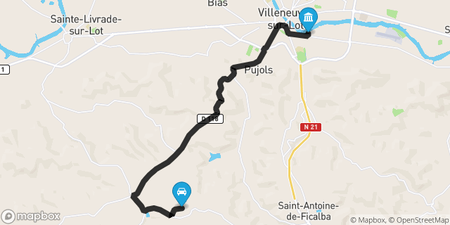 Itinéraire vers Villeneuve-sur-Lot