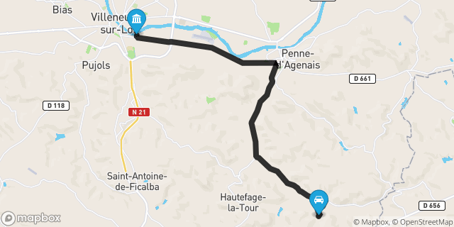 Itinéraire vers Villeneuve-sur-Lot