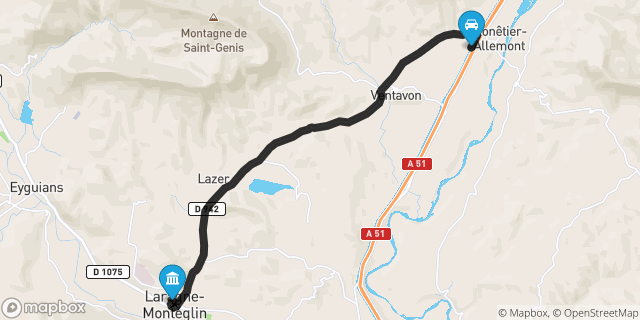 Itinéraire vers Laragne-Montéglin