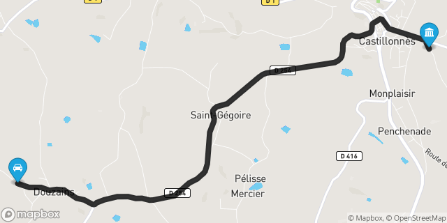 Itinéraire vers Castillonnès
