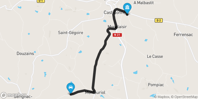 Itinéraire vers Castillonnès
