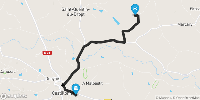 Itinéraire vers Castillonnès