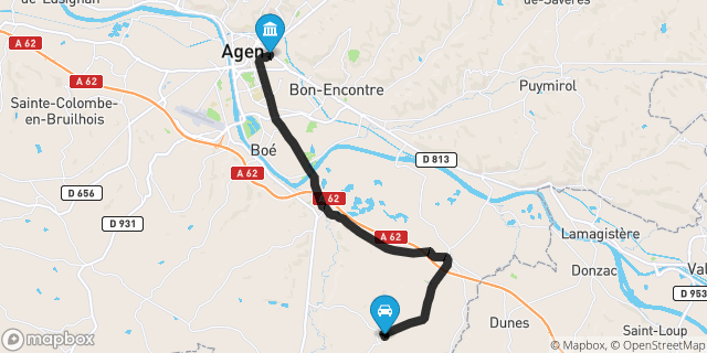 Itinéraire vers Agen