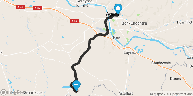 Itinéraire vers Agen