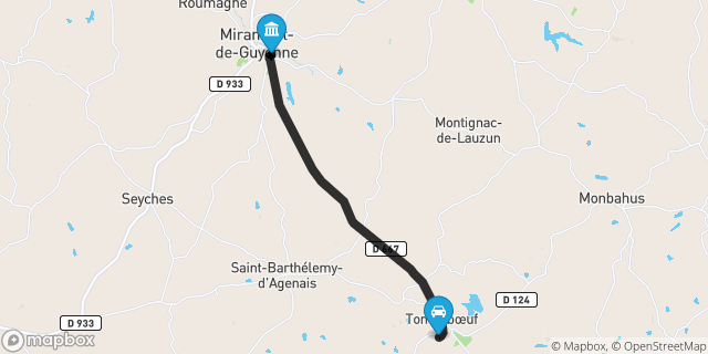 Itinéraire vers Miramont-de-Guyenne