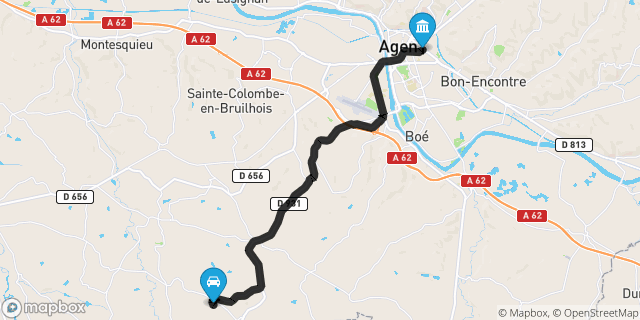 Itinéraire vers Agen