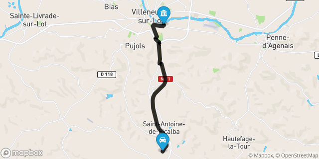 Itinéraire vers Villeneuve-sur-Lot
