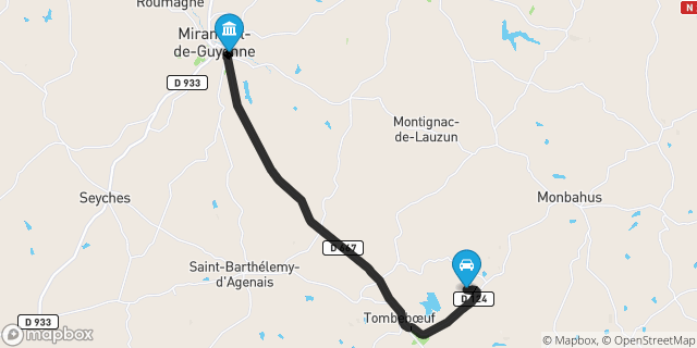 Itinéraire vers Miramont-de-Guyenne