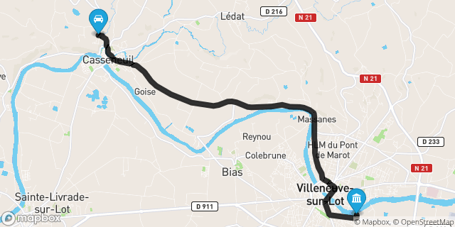 Itinéraire vers Villeneuve-sur-Lot