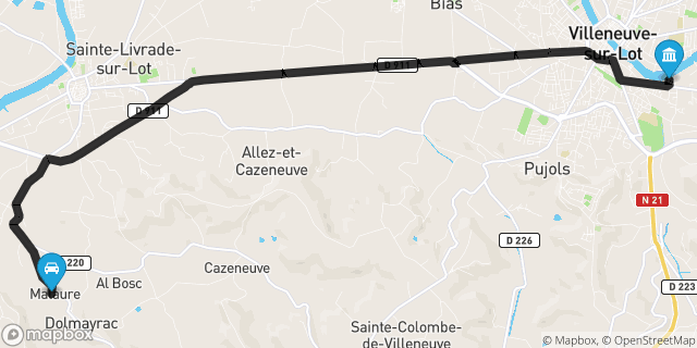 Itinéraire vers Villeneuve-sur-Lot