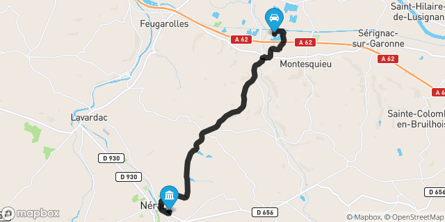 Itinéraire vers Nérac