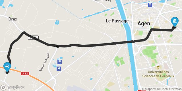 Itinéraire vers Agen