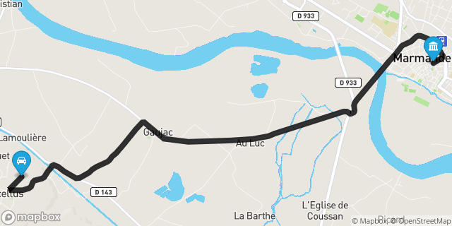 Itinéraire vers Marmande