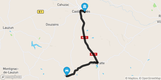 Itinéraire vers Castillonnès