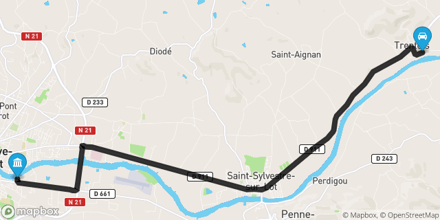 Itinéraire vers Villeneuve-sur-Lot