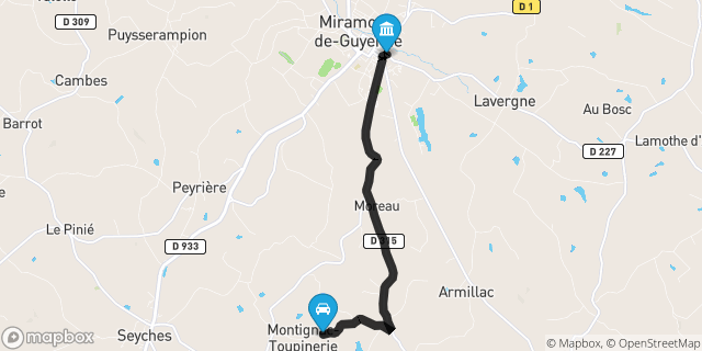 Itinéraire vers Miramont-de-Guyenne