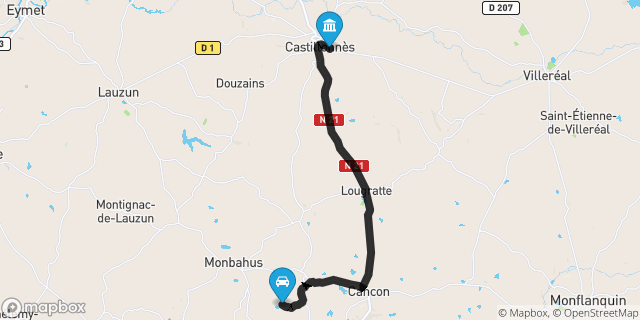 Itinéraire vers Castillonnès