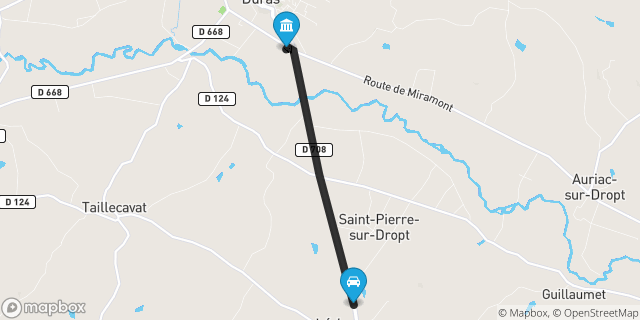 Itinéraire vers Duras
