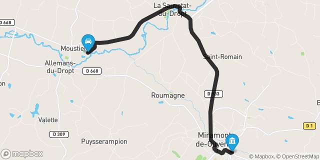 Itinéraire vers Miramont-de-Guyenne