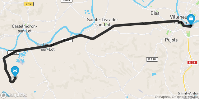 Itinéraire vers Villeneuve-sur-Lot