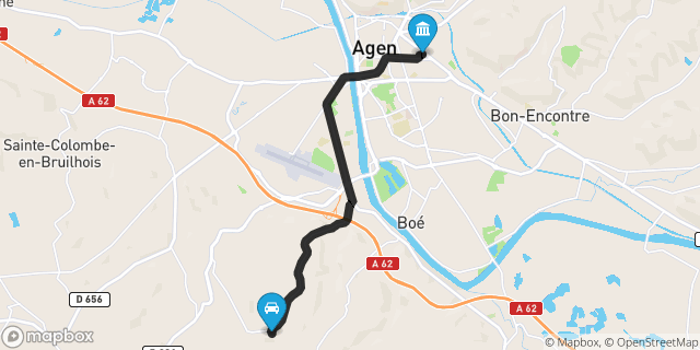 Itinéraire vers Agen