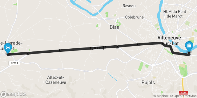 Itinéraire vers Villeneuve-sur-Lot