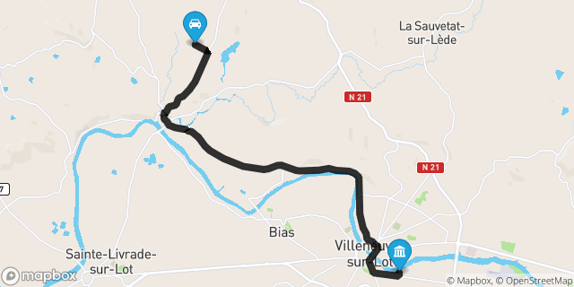 Itinéraire vers Villeneuve-sur-Lot