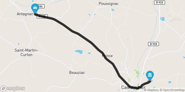 Itinéraire vers Casteljaloux