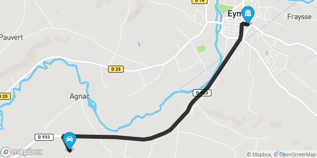 Itinéraire vers Eymet