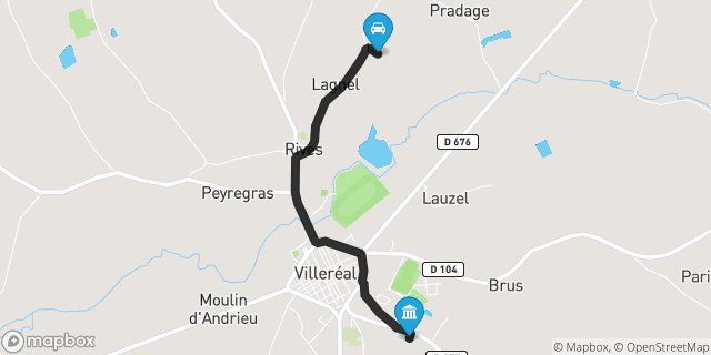 Itinéraire vers Villeréal