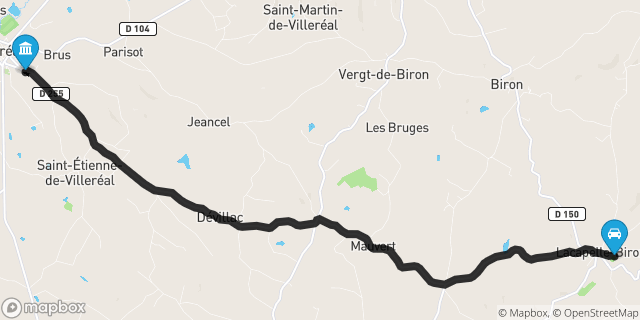 Itinéraire vers Villeréal
