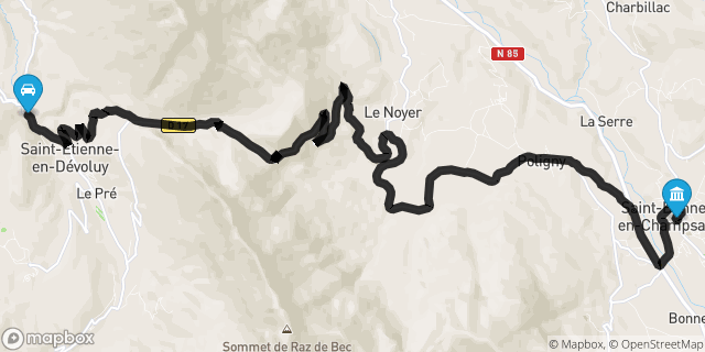 Itinéraire vers Saint-Bonnet-en-Champsaur