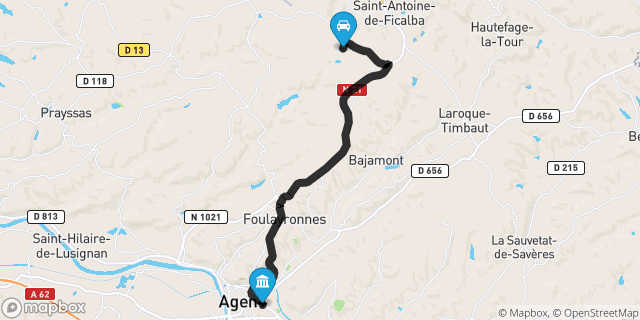 Itinéraire vers Agen